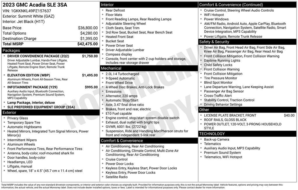 2023 GMC Acadia SLE
