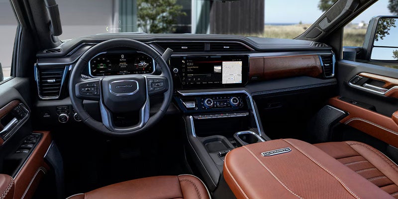 2026 GMC Sierra 2500HD dashboard with large touchscreen technology Tulare, CA