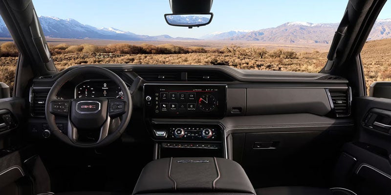 2026 GMC Sierra 2500HD front cabin showing driver-focused controls Tulare, CA