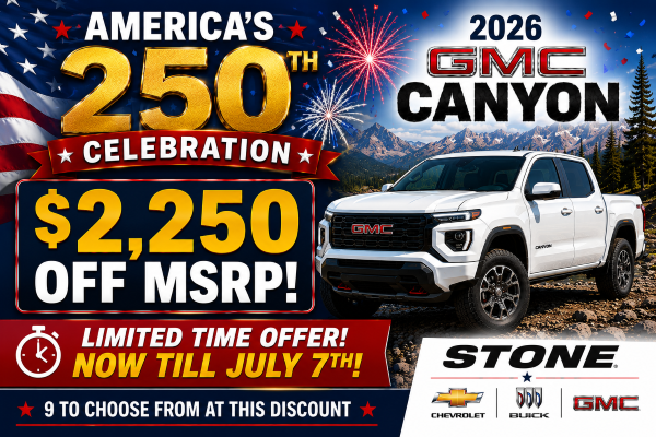 2026 GMC Canyon $2,250 Off MSRP