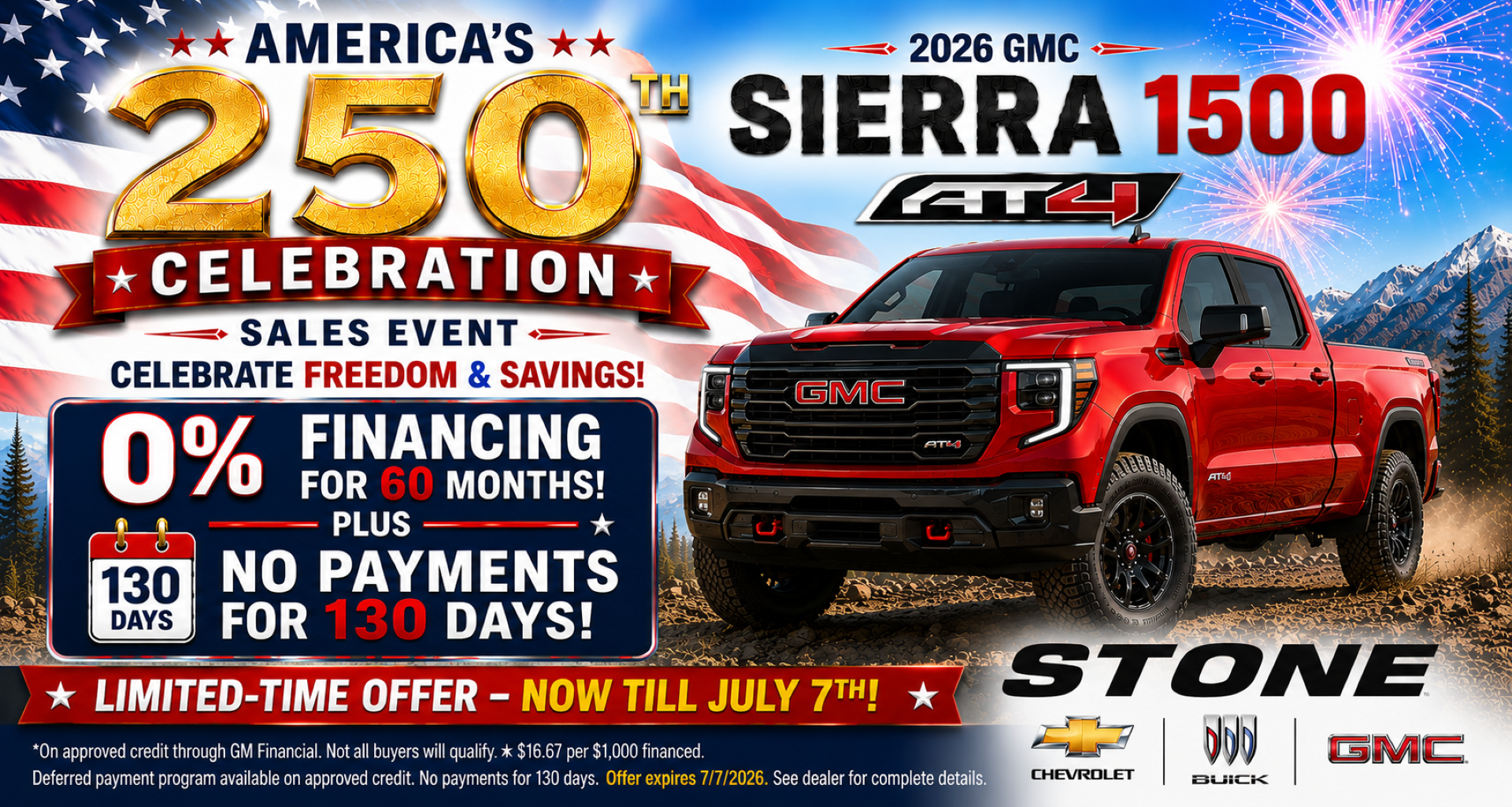 2026 GMC Sierra 1500 0% Financing For 60 Months