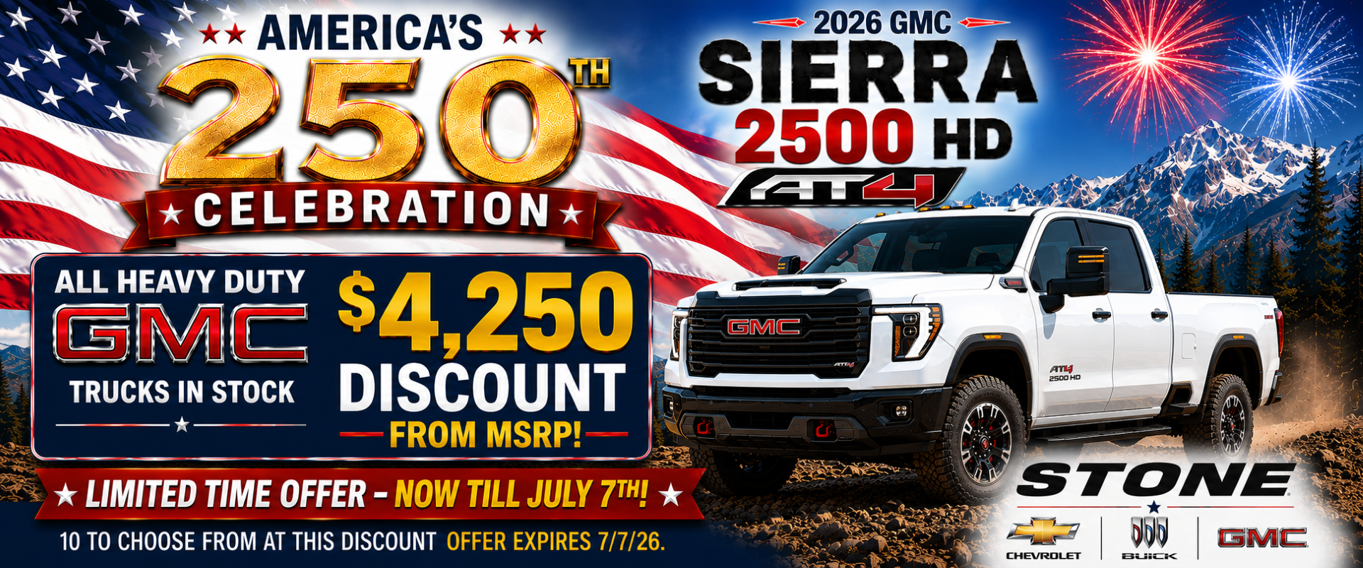 2026 GMC Sierra 2500 HD $4,250 Discount From MSRP
